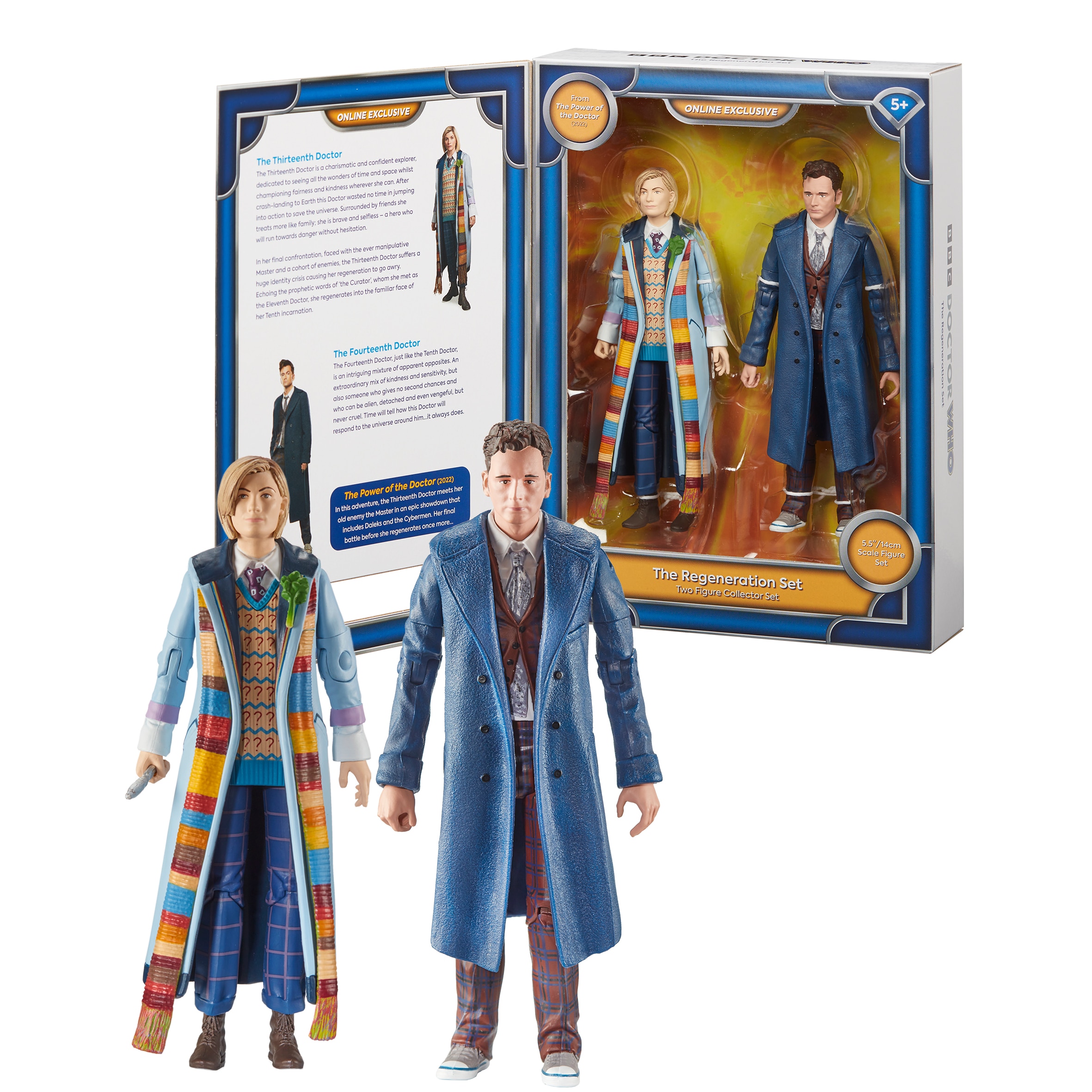 The Thirteenth Doctor and Fourteenth Doctor action figures, coming soon